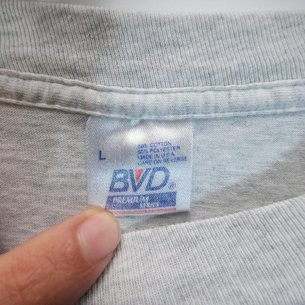 Vintage BVD T-Shirt Mens Large Grey Pocket Tee Streetwear USA Made - Picture 4 of 9